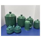 Forest Green Canister Set Salt dispenser