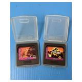 Vintage, two video game cartridges, SEGA game
