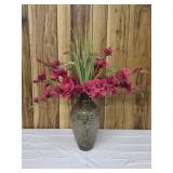 Stunning Etched Vase with a lovely silk floral