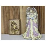 Beautiful Angel Music Box, 11' and Ceramic Prayer