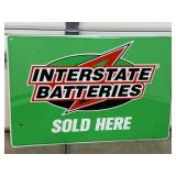 Interstate Batteries Sold Here 36x24 Metal Sign