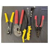 Rachet and Wire Strippers 4 Assorted Tools