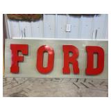 Ford, wood/metal handmade sign. 77x28.5