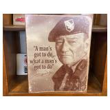 Vintage,  John Wayne metal sign.   12.5x16