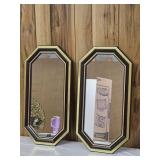Set of two Wall Mirrors. Matching, Gold Color