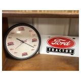 Battery operated Ford Clock & plastic Ford Tag