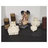 Two Heart Shape Angel Trinket Boxes and one