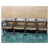 MCM set of four, leather/brown vinyl?  upholstery