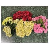 Large lot of silk flowers