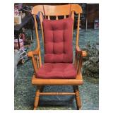 Nice Vintage Wooden Rocker with Cushions.