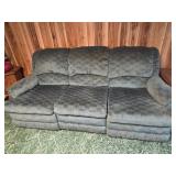 Super Nice Reclining Sofa, Green Upholstery,