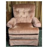 Pretty MCM Chair, Dusty Mauve Crushed Velvet with