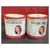 Pair of vintage, Muriel, The Light Cigar tins