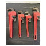 Four Heavy Duty Pipe Adjustable Wrenches 4