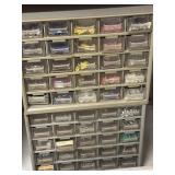 Two Organizers Bins with Contents Screws Caps etc