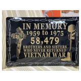 Vietnam War, metal sign.  18x12