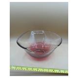 Red Fade Bowl 1960's Cranberry Flash