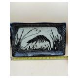 Artist signed Shrimp themed pottery plate