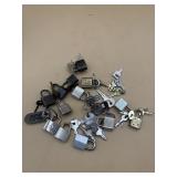 Vintage lot of mini locks and keys
