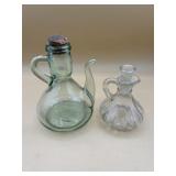 Vintage vinegar Cruets one is hand blown