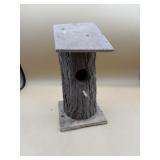 Vintage folk art log birdhouse