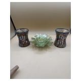 Mosaic glass votive candle holders