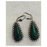 Jade and sterling earrings