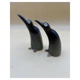 Vintage Carved Horn Emperor Penguin Figurines
