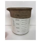 Measuring crock pottery with spout