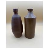 Antique pottery beer bottles