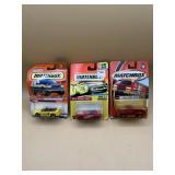 Three matchbox collector cars