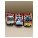 Three matchbox collector cars
