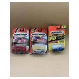 Three matchbox collector cars