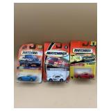 Three matchbox collector cars