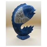 Large wooden fish figure
