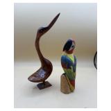 Vintage wooden bird figures