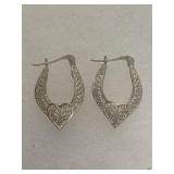 925 Sterling Silver  Hoop Filigree Design