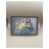 Art. Nouveau tray frog pitcher taped on back.