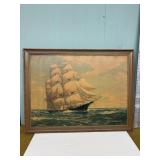 Vintage large nautical ship picture