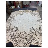 ANTIQUE OPEN CUT CROCHET round tablecloth needs