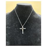 sterling silver birthstone cross necklace