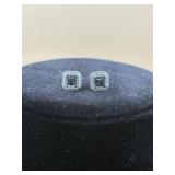 sterling silver tiered square earrings feature a