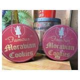 Vintage Famous Moravian Cookies tins Winston