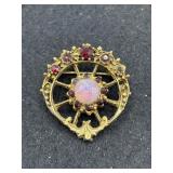 vintage USSR gold-plated brooch featuring a