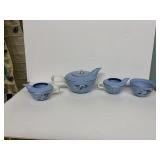 Vintage Homer Laughlin Skytone Blue 1950's Teapot