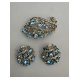 Lisner Vintage Original Signed Blue Rhinestone