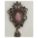 1960'S SARAH COVENTRY GOLDTONE CONTESSA PINK FIRE