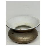 Cast iron spittoon porcelain inside