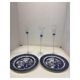 Churchill England  Blue Willow Plates and