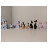 4 Sets of Glass Kitten Salt and Pepper Shakers